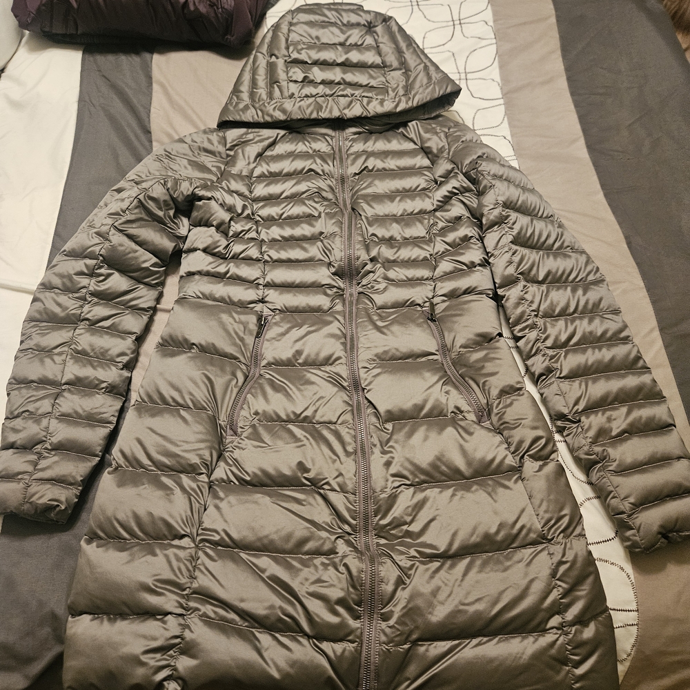 lululemon athletica Gray Hooded Puffer Jacket